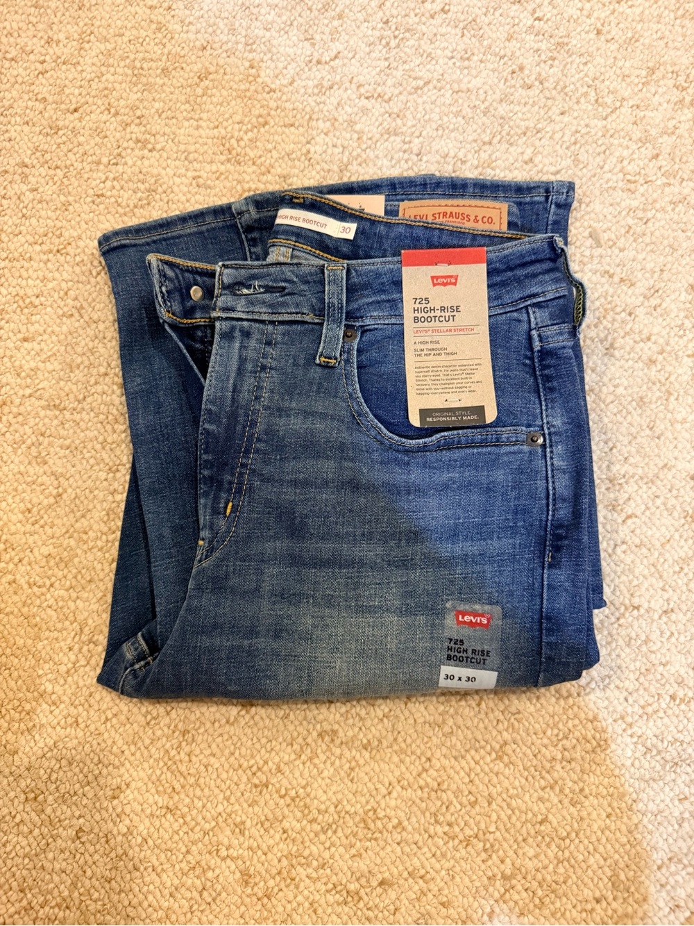 Levi's High Rise Bootcut Jeans in Medium Blue Wash